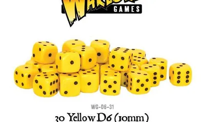 Warlord Games : Set de 30 D6 10mm│ Jaune