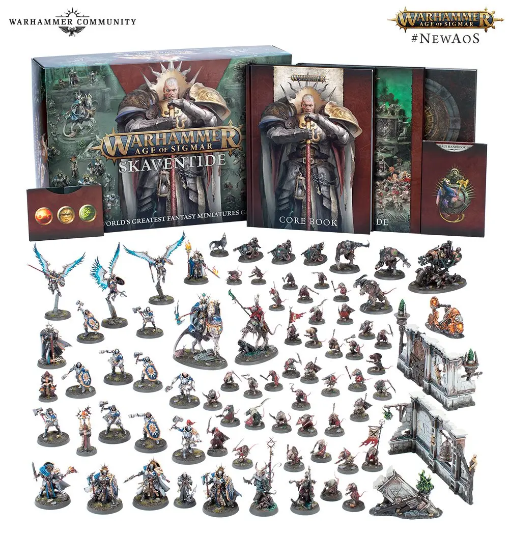 ensemble de 74 figurines contenue dans la boite Warhammer Age of Sigmar Skaventide