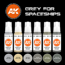 Ak : Grey for Spaceships (6pcs) │ 3rd Generation Acrylics