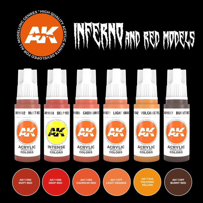 Ak : Inferno And Red Models (6pcs) │ 3rd Generation Acrylics