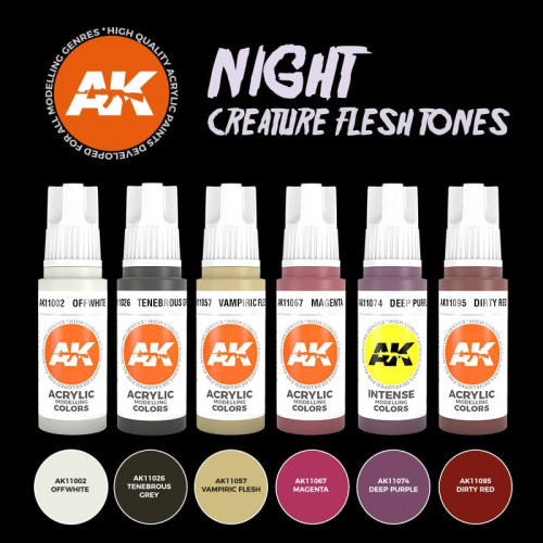 Ak : Night Creature Fleshtones (6pcs) │ 3rd Generation Acrylics