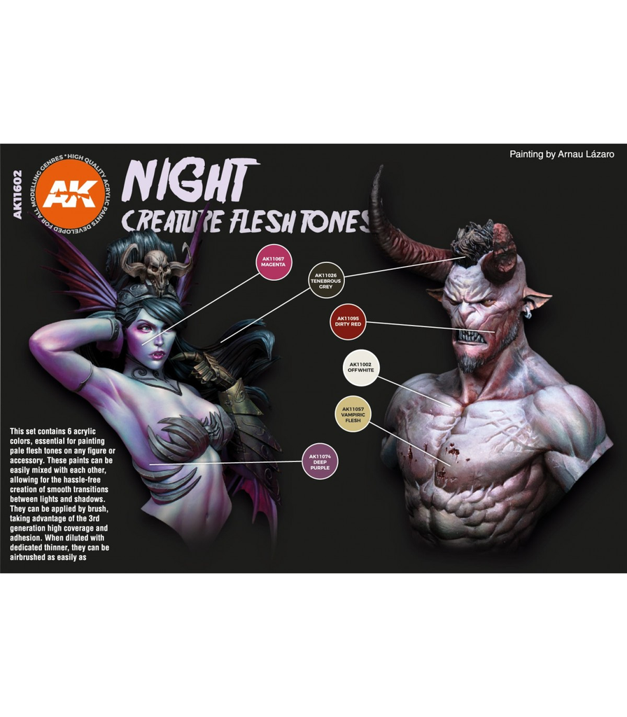 Ak : Night Creature Fleshtones (6pcs) │ 3rd Generation Acrylics