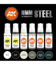 Ak : Non Metallic Metal Steel (6pcs) │ 3rd Generation Acrylics