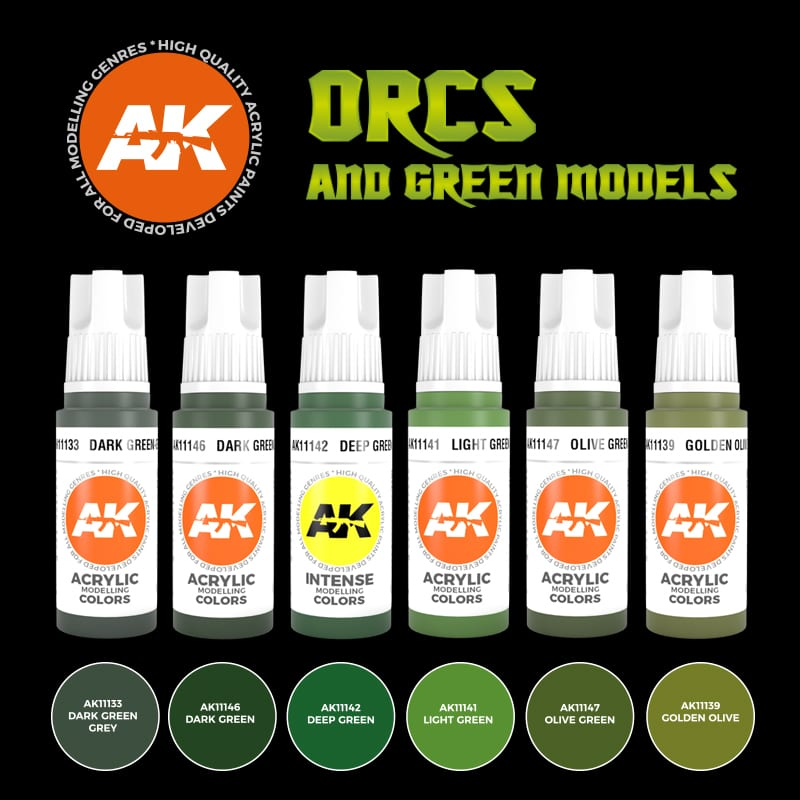 Ak : Orcs and Green Models (6pcs) │ 3rd Generation Acrylics