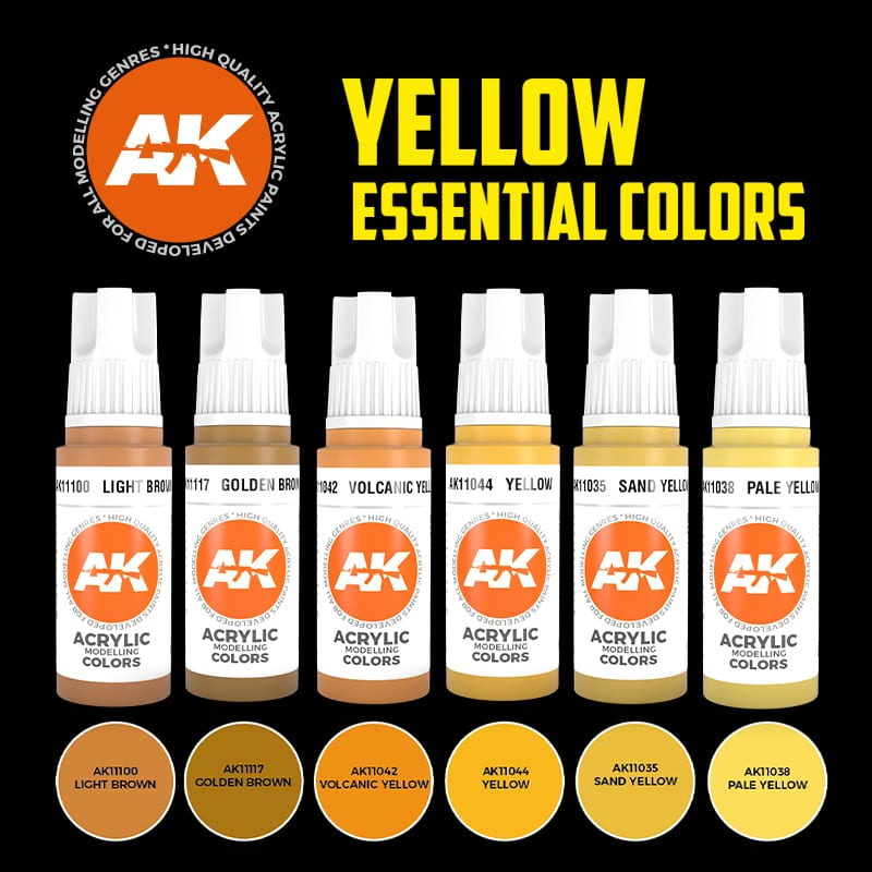 Ak : Yellow Essential Colors (6pcs) │ 3rd Generation Acrylics