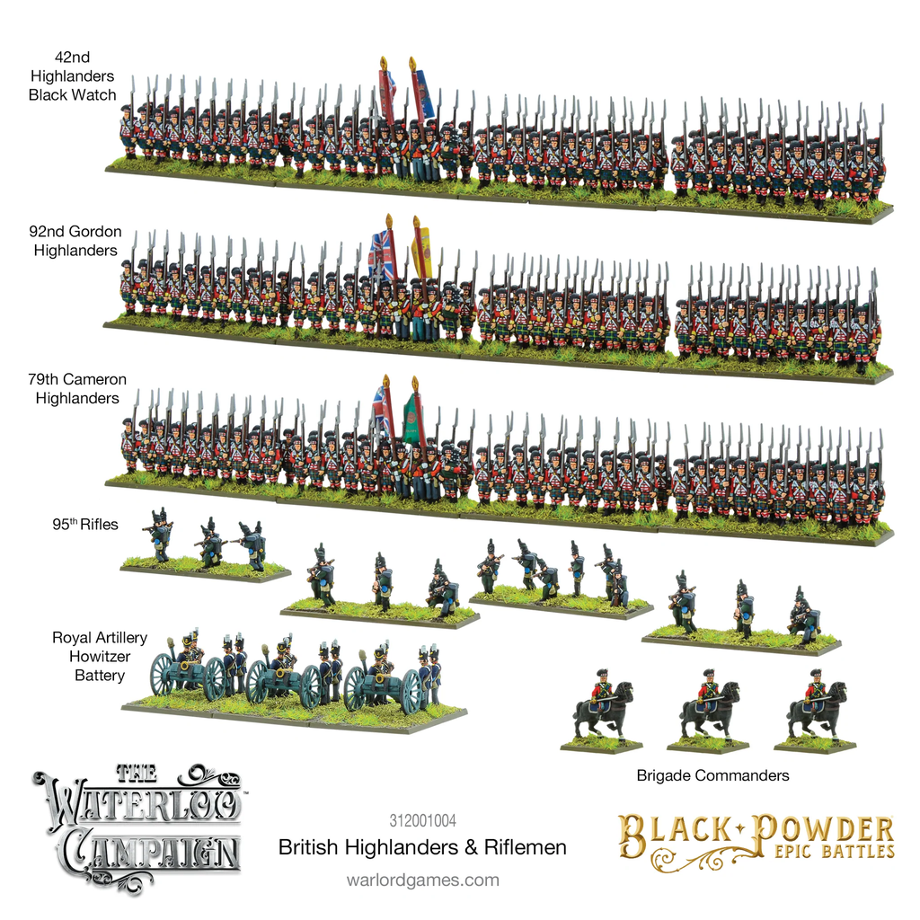 Black Powder Epic : British highlanders & Riflemen │ The Waterloo Campaign