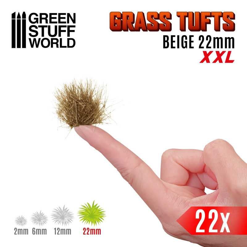 Green Stuff : Grass Tufts XXL 22mm - BEIGE (22pcs)