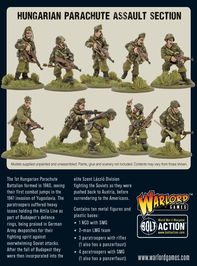 Bolt Action : Hungarian Parachute Assault Section │ Early - Mid - Late