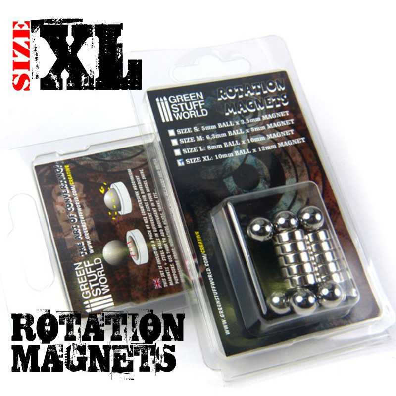 Green Stuff : Aimants Rotatifs en Néodymes XL │Ball : 10mm - Magnet : 12mm │ 10 units (N52)