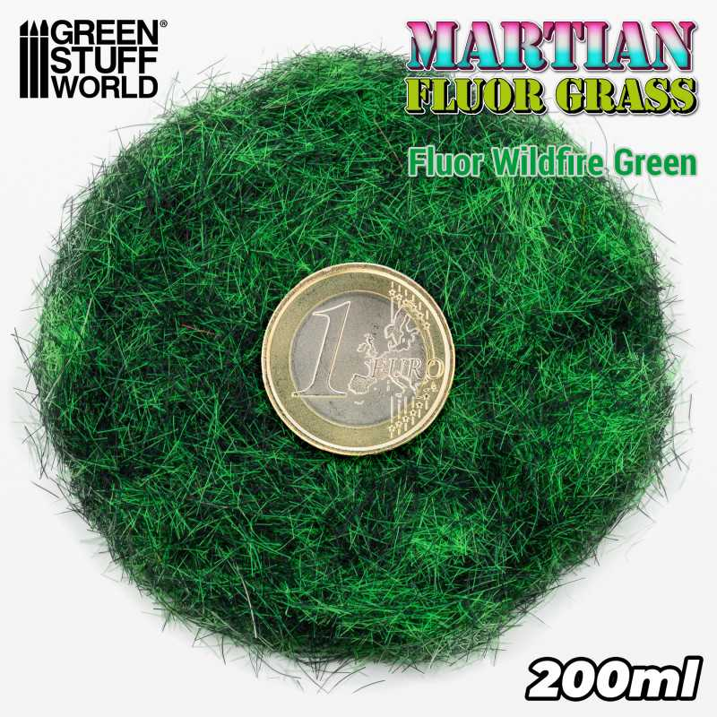 Green Stuff : Flocage Fluor Wildfire Green (200ml) │ 4-6mm Martian Flock - Terrain Series