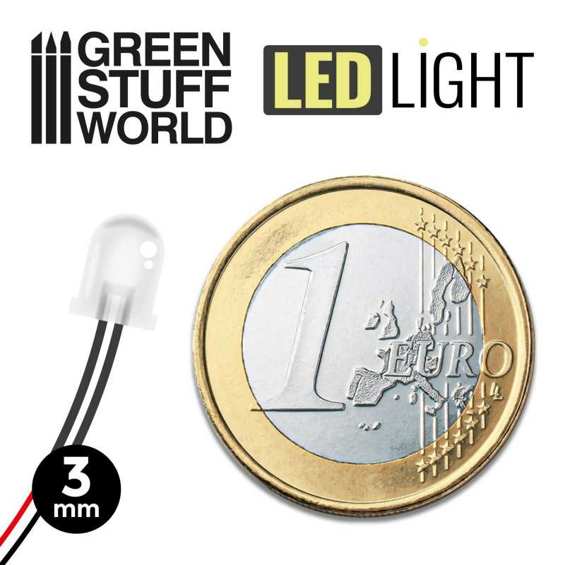 Green Stuff : Leds 3mm - Blanc Chaud (10pcs)