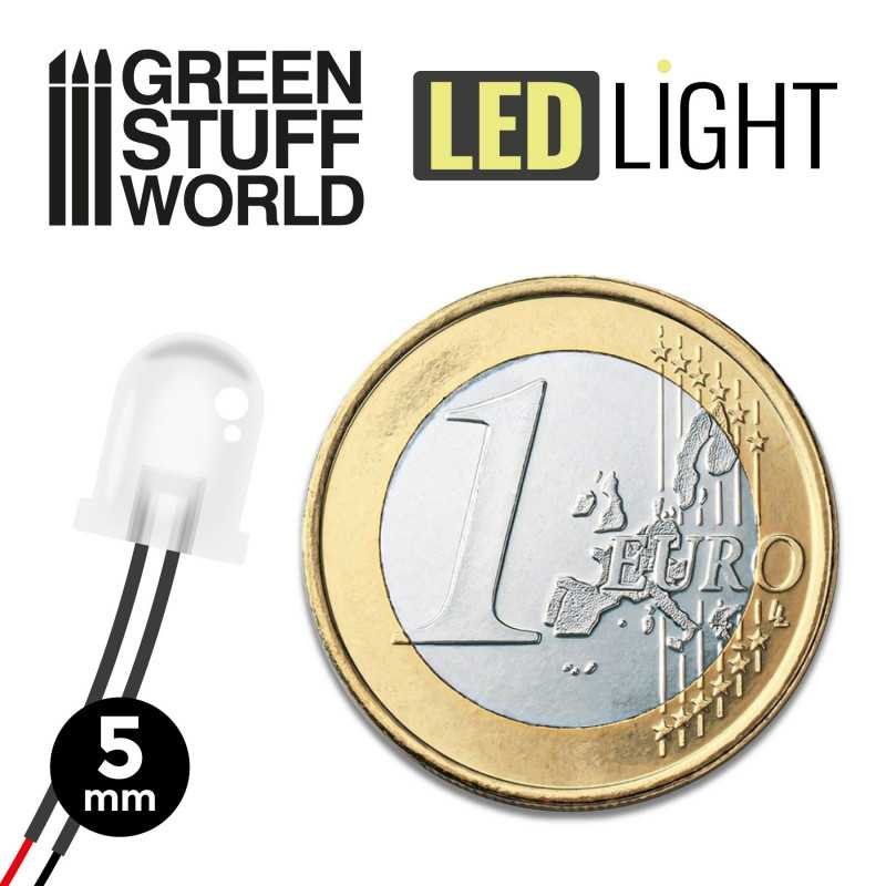 Green Stuff : Leds 5mm - Blanc Chaud (10pcs)