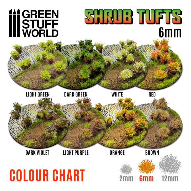 Green Stuff : Shrub Tufts 6mm - Marron