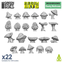 Green Stuff : Set imprimé en 3D - Champignons épais