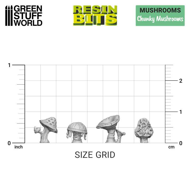 Green Stuff : Set imprimé en 3D - Champignons épais