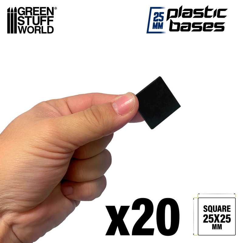 Green Stuff : Socle Carré en Plastique noir 25mm (10pcs)