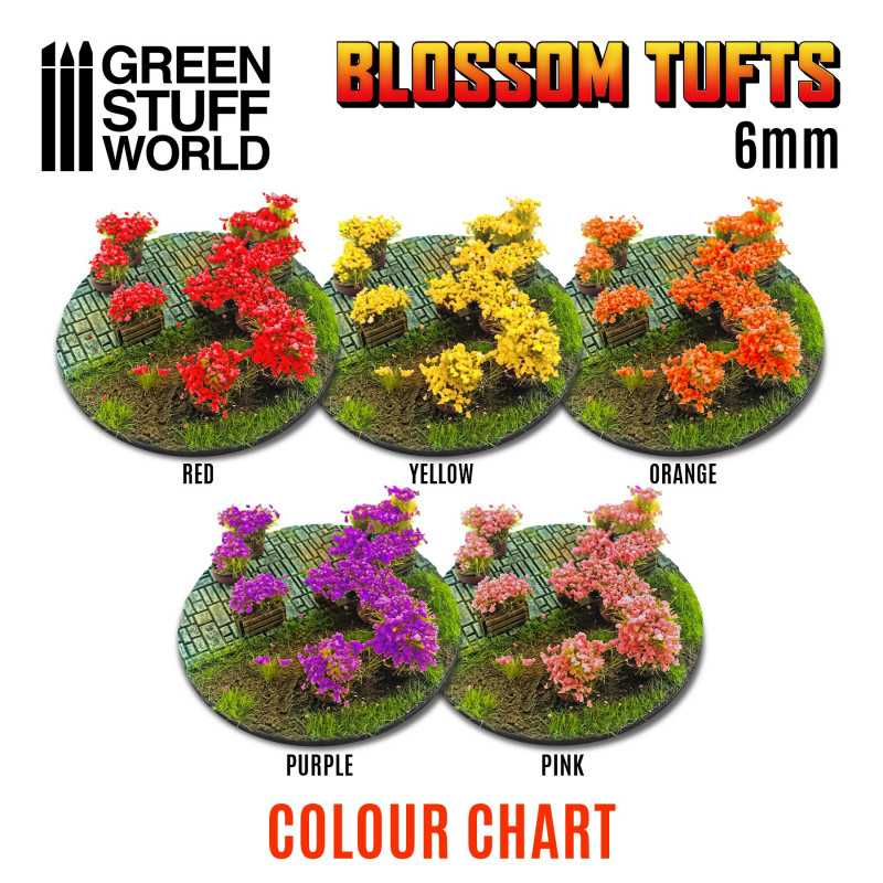 Green Stuff : Touffe de fleurs - Orange │ 6mm