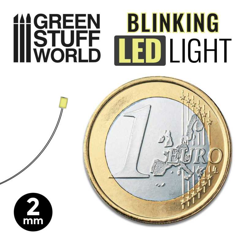 Green Stuff : Feux clinotants LED - Blanc froid - 2mm