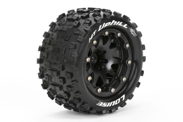 Louise RC : Pneu MT Uphill MFT sur Jante Chrome Bead-Lock (2.8) - HEX 12mm - Offset 1/2 │ 4WD [Front/Rear]