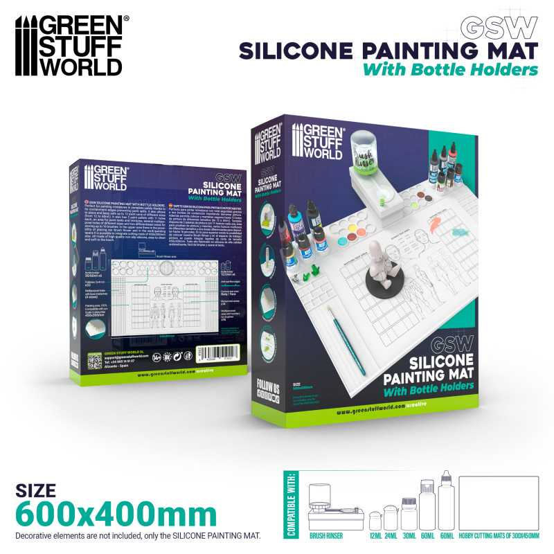 Green Stuff : Silicone Painting Mat with Bottle Holders 