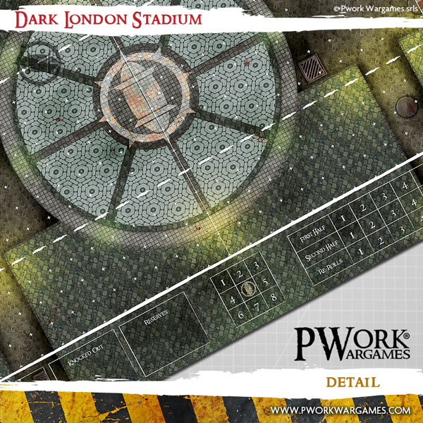 Pwork Wargames : Dark London Stadium │ Bloodbowl - Mouse Pad