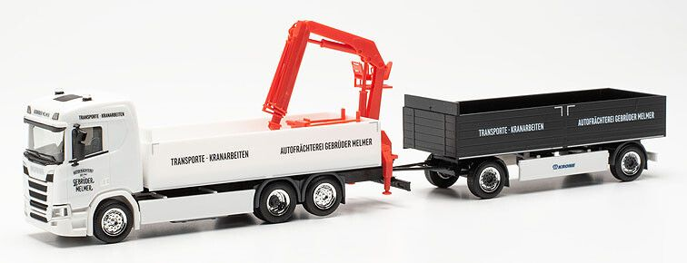 Herpa : Scania CR 20 ND Pr.Hz. + kraan Gebrüder Melmer