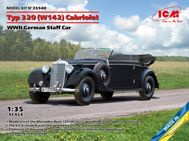 ICM : Typ 320 (W142) Cabriolet │ WWII German Staff Car