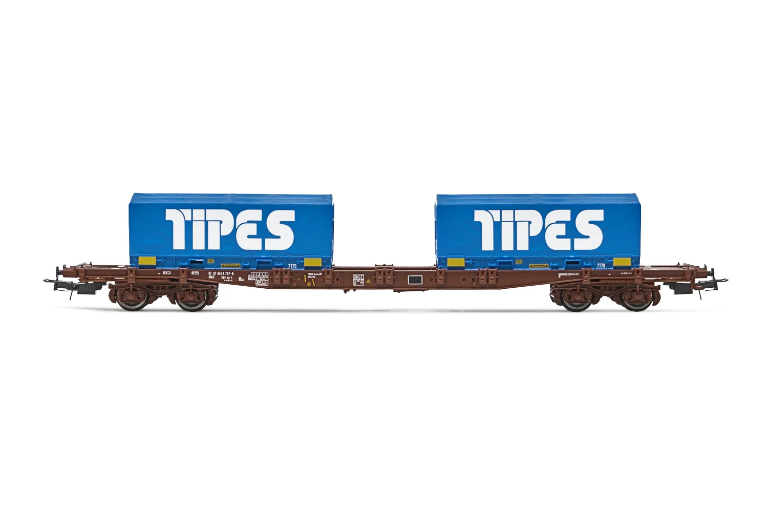 Jouef : Wagon Plate forme S70 avec 2 conteneurs TIPES