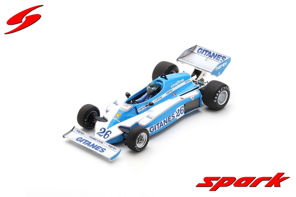 Spark Model : Ligier JS7 No.26 Winner Sweden GP 1977 Jacques Laffite With Acrylic Cover