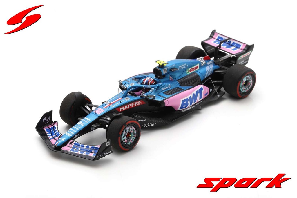 Spark Model : Alpine A522 No.31 BWT Alpine F1 Team Miami GP 2022 Esteban Ocon With Acrylic Cover