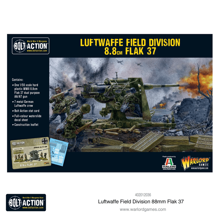 Bolt Action : Luftwaffe Field Division - Canon 8.8cm Flak 37 │ Early/ Mid/ Late