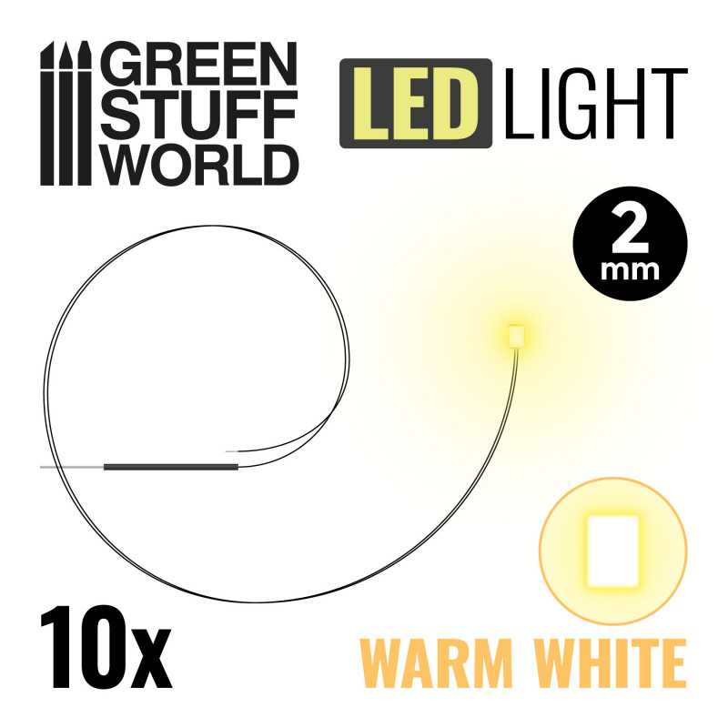 Green Stuff : Leds 2mm - Blanc Chaud (10pcs)