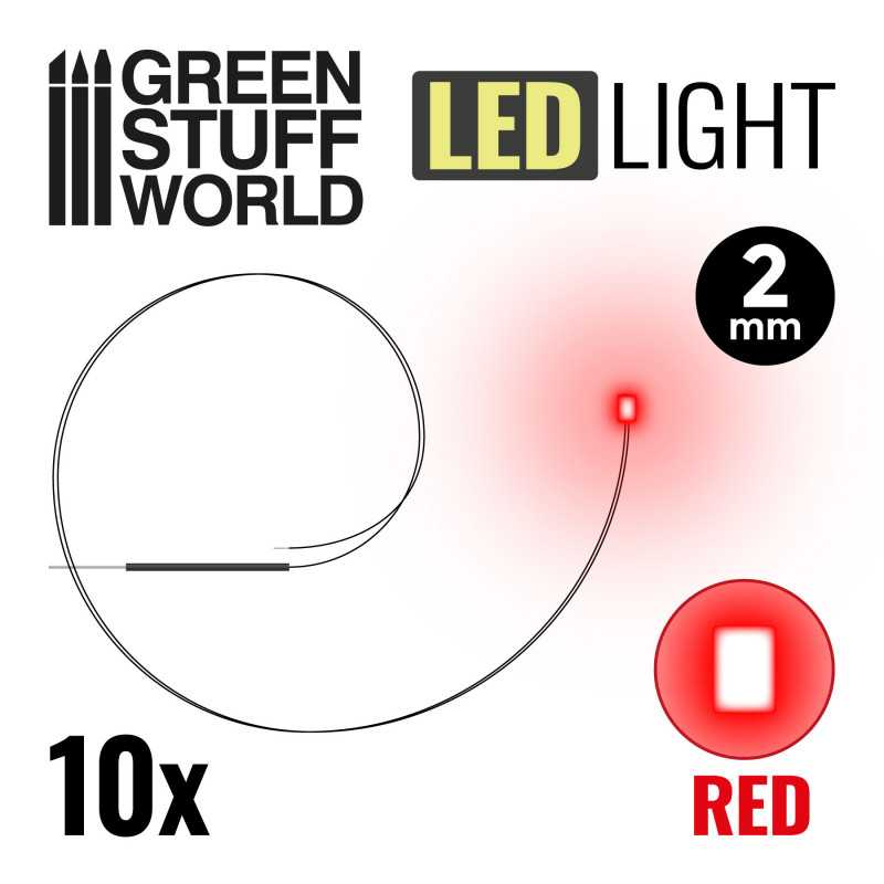 Green Stuff : Leds 2mm - Rouge (10pcs)