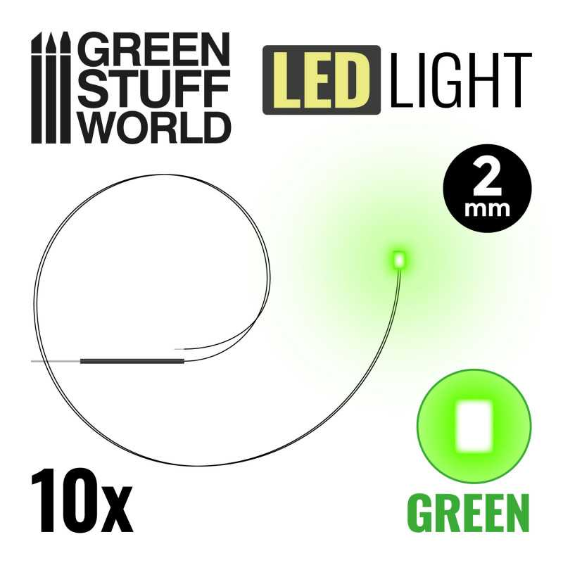 Green Stuff : Leds 2mm - Vert (10pcs)