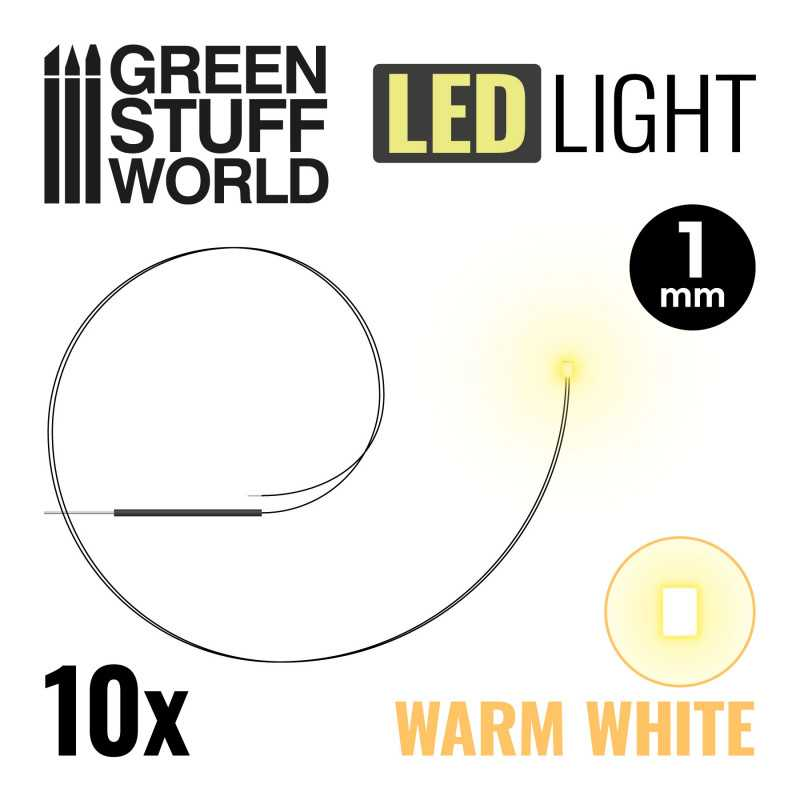 Green Stuff : Leds 1mm - Blanc Chaud (10pcs)