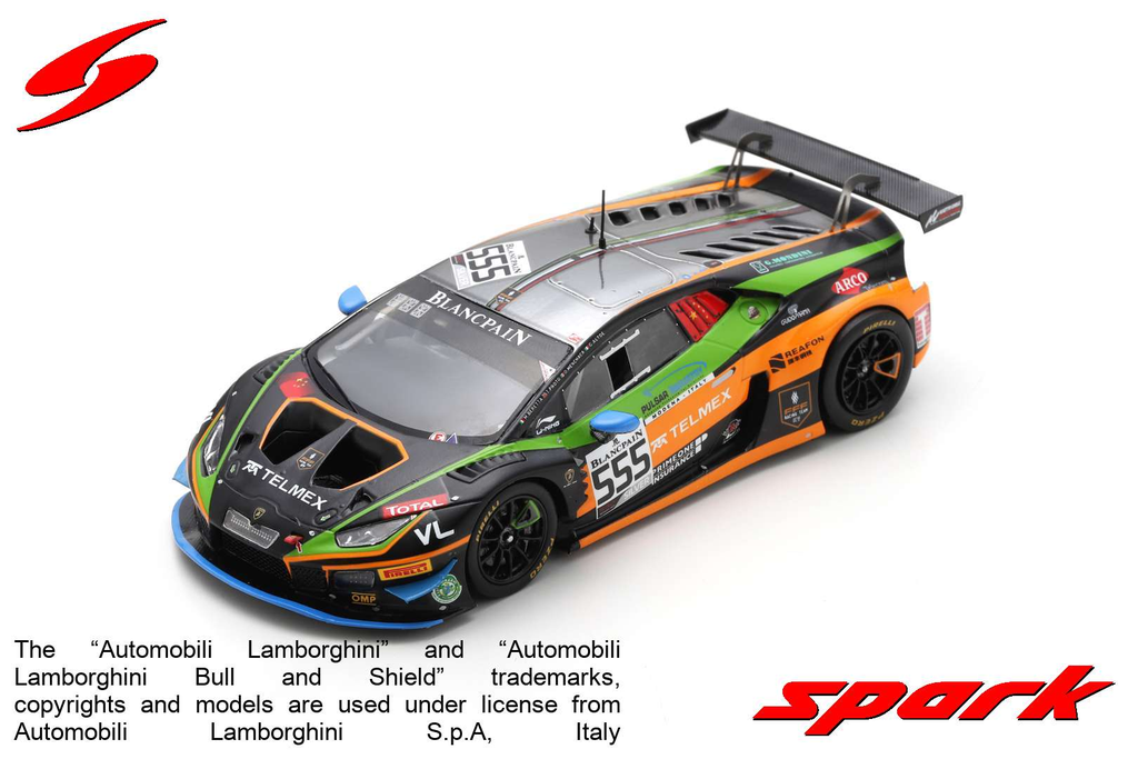 Spark : Lamborghini Huracán GT3 Evo │ No.555 Orange 1 FFF Racing Team 24h Spa 2019 M. Beretta - T. Proto -D. Menchaca - G. Altoe