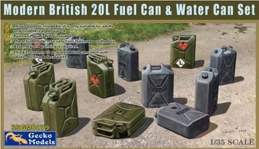 Gecko Models : Moderne British 20l Fuel Can et water Can 