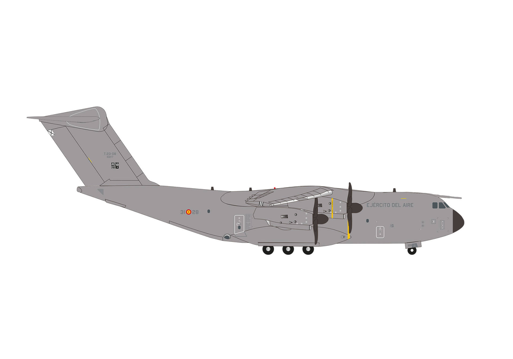 Herpa : Spanish Air Force Airbus T.23 (A400M Atlas) - 311th/312th Squadron, 31st Wing (Ala 31), Zaragoza Air Base – T.23-08 (31-28)