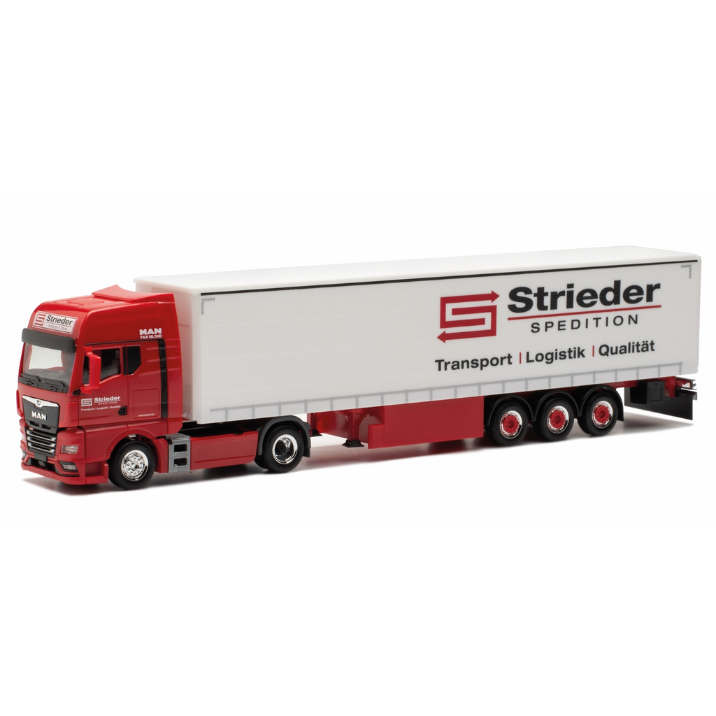 Herpa : MAN TGX GX with curtainside semitrailer Strieder