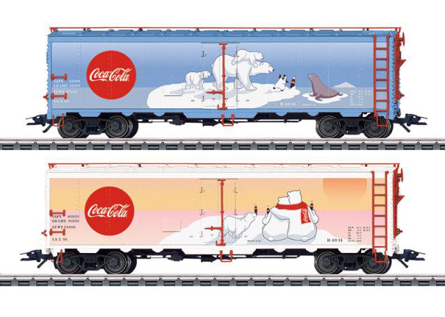 Marklin : 2 wagons marchandises coca-cola