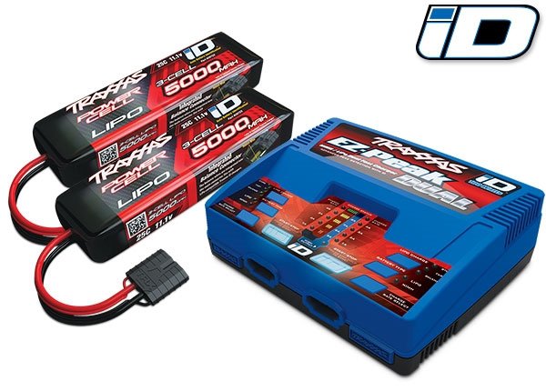 Set chargeur duo et deux batterie 3S Traxxas ID