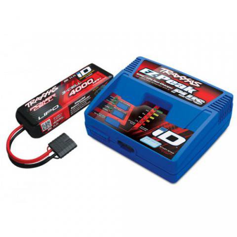 Traxxas : Combo Batterie Li-Po 11.1V (3s) - 4000Mah (Traxxas ID -Plug) EZ Peak Plus 4-amp 40 watt 