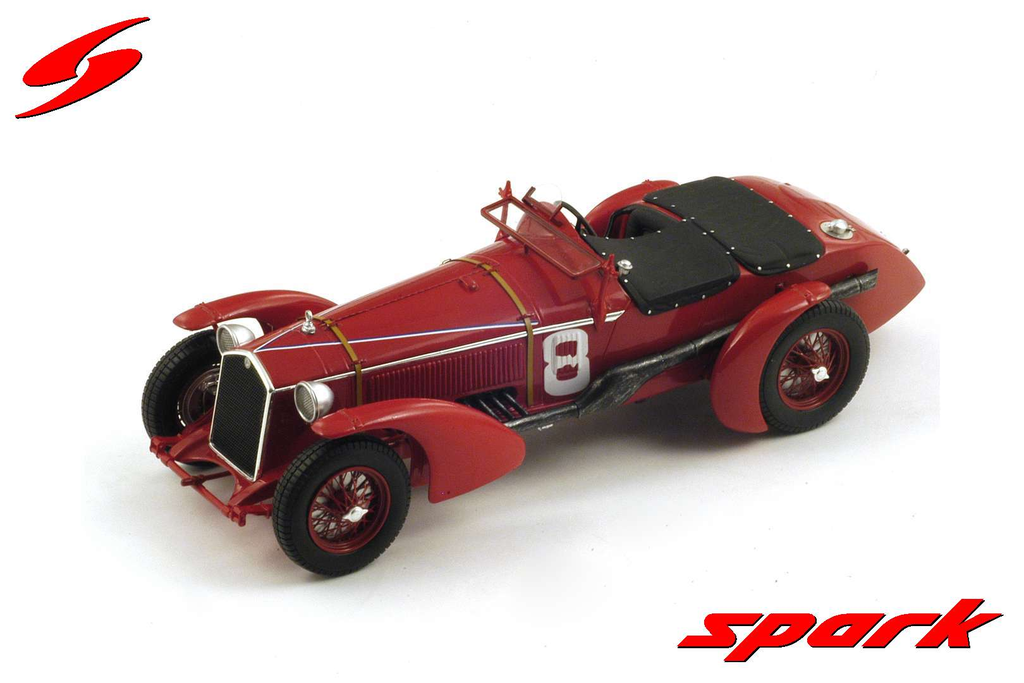 Spark model : ALFA ROMEO 8C NO.8 WINNER LE MANS 1932 R. SOMMER - L. CHINETTI WITH ACRYLIC COVER