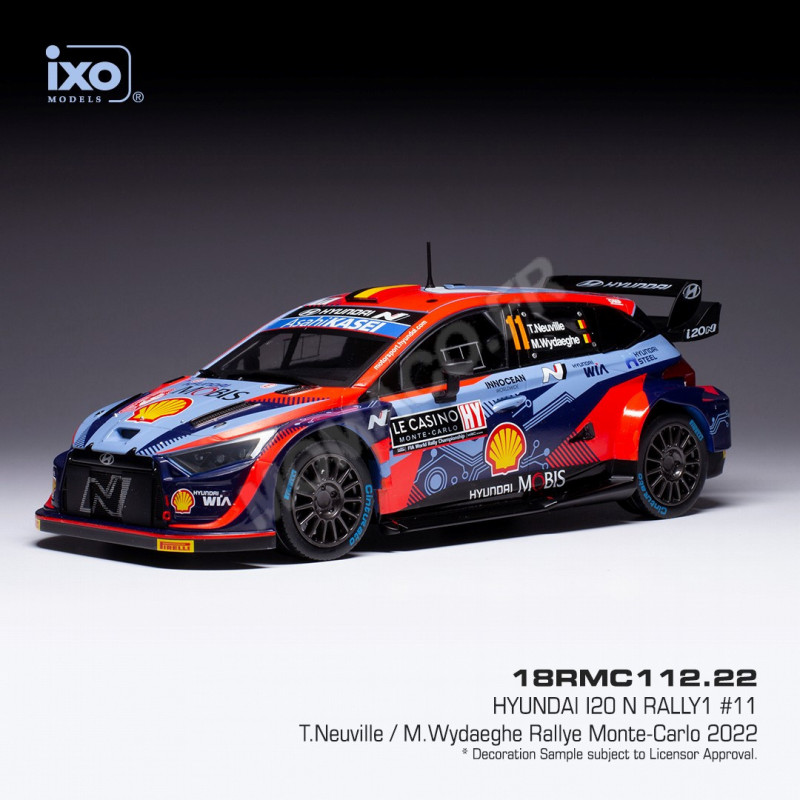 Ixomodels : Hyndai I20 N Rallye  n°11 Monte-Carlo 2022 Neuville - Wydaeghe