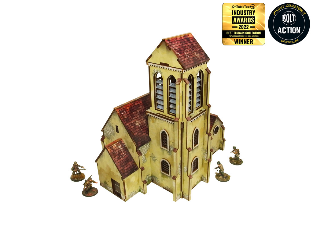 Microt Art Studio : WW2 Normandy Church │ Pre Painted