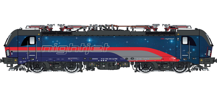 Lsmodels : Locomotive électrique Siemens Vectron MS Nightjet 91 81 1293 200-2