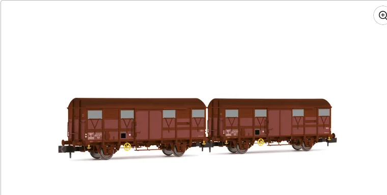 Arnold :  2 wagons à 2 essieux Kv Permaplex, livrée marron