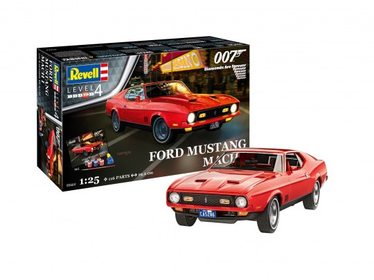 Revell : Ford Mustang Mach I - James Bod 007 Diamonds are Forever │ Level 4 avec peintures et colle.