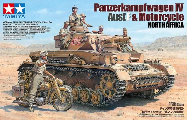 Tamiya : Panzerkampfwagen IV Ausf F & Motorcycle North Africa