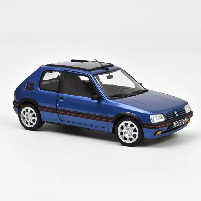 Norev : Peugeot 205 GTi 1.9 avec toit ouvrant 1992 Bleu Miami 